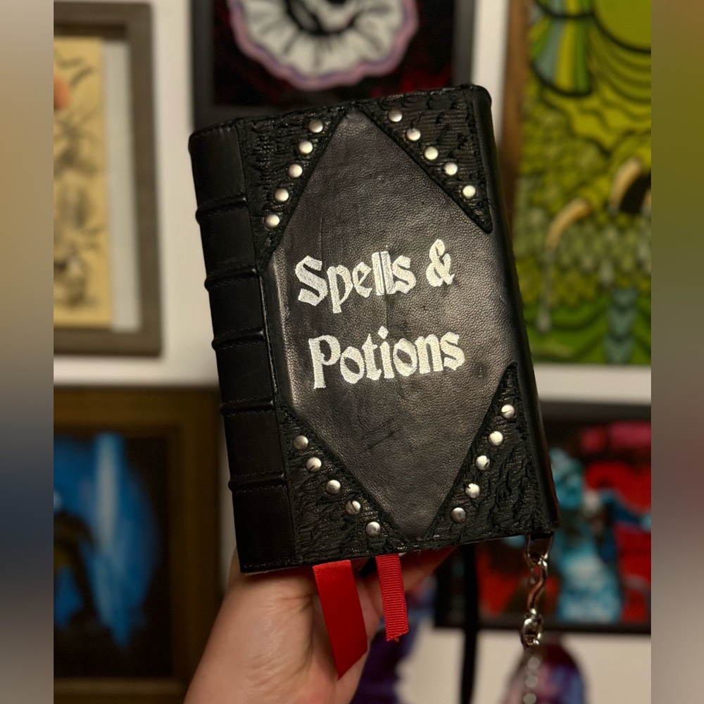 Witchwood (formally skinny bags) Spells & Potions Book Clutch / genuine leather